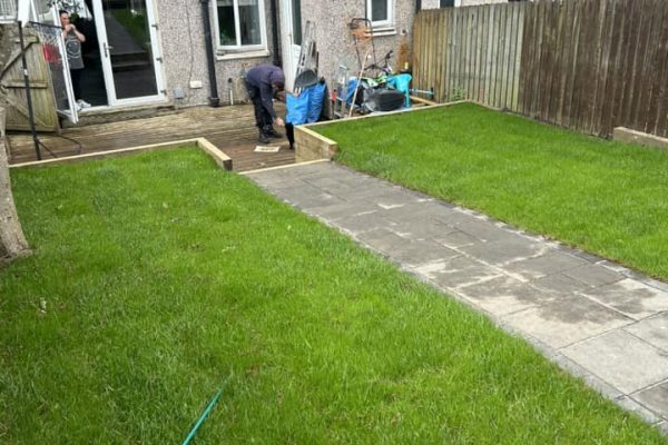 back garden new paving